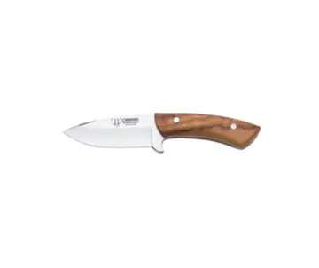 Cudeman Colibri Hunting Knife Olive Wood & Leather Sheath Large
