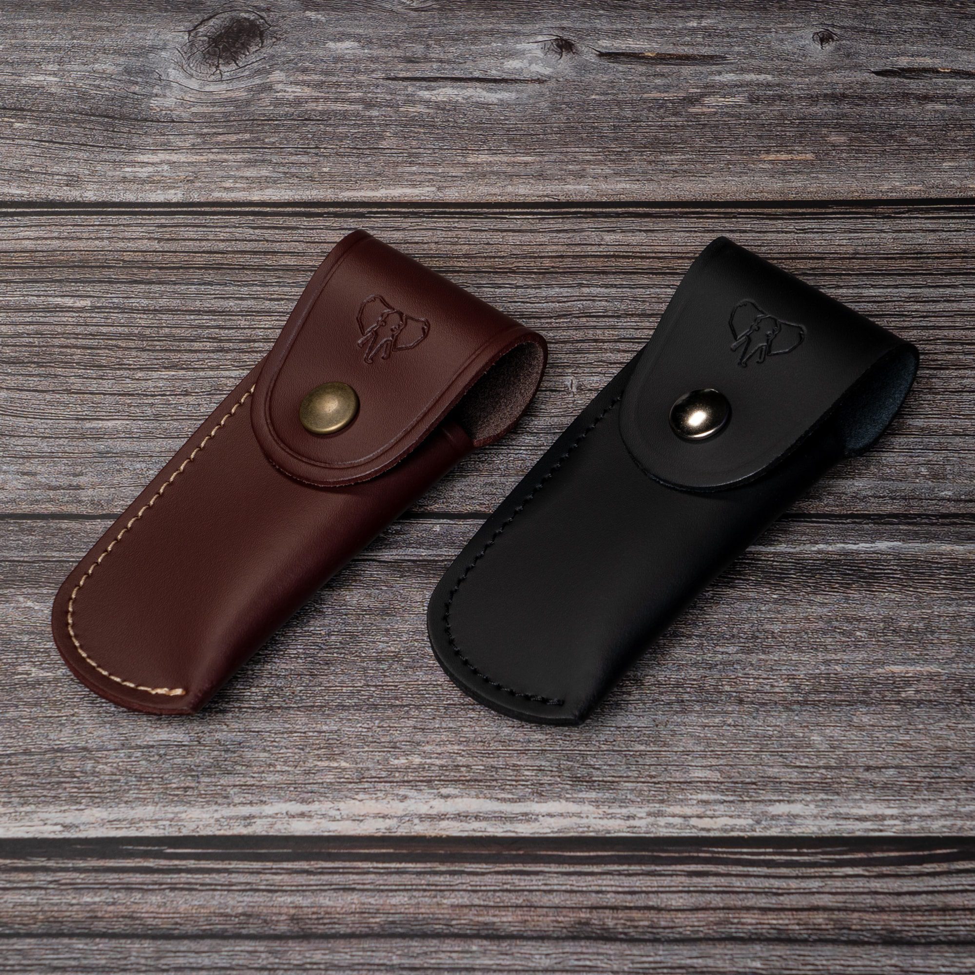 Cudeman Brown Leather Sheath for Folding Knife - Image 3