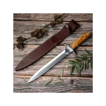 Cudeman Interceptor Knife with Olive Wood