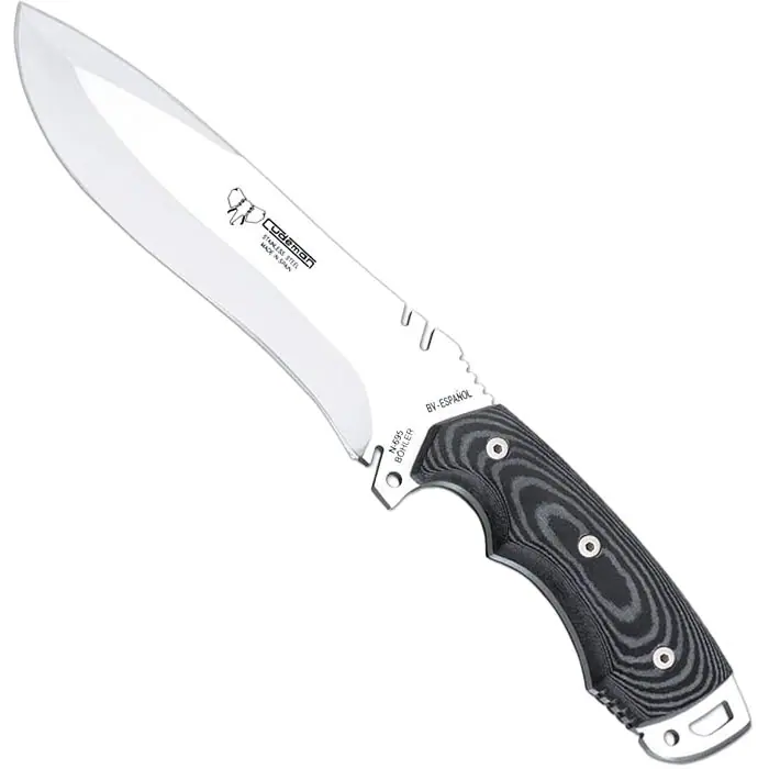 Cudeman 299-B-K Bushcraft Knife – Black Micarta with Red Spacer