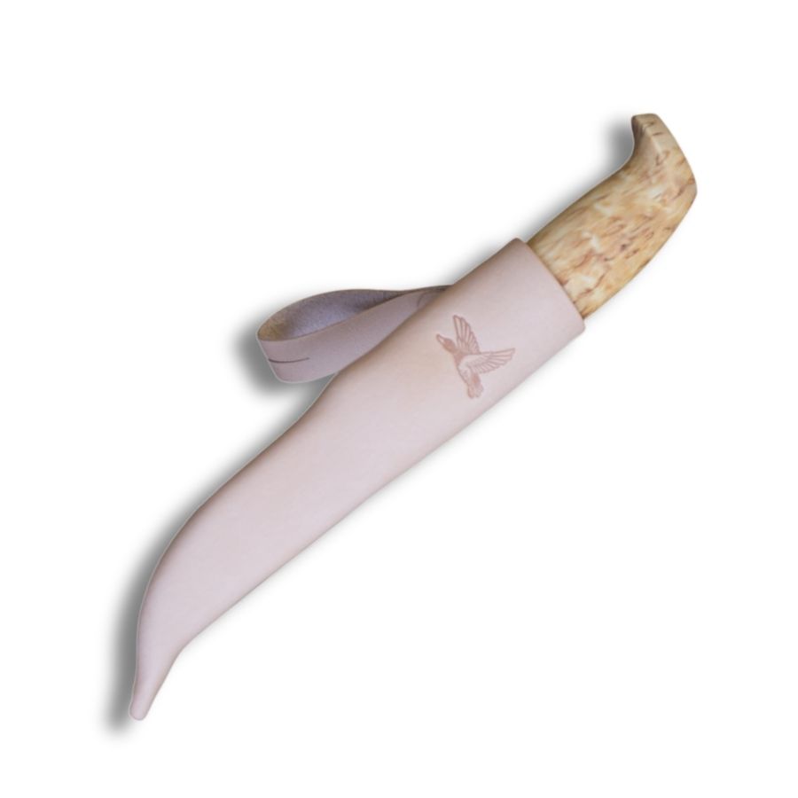 Iisakki Järvenpää Duck Knife – Light med smal, skarp stålklinge og lyst, ergonomisk formet træskaft i traditionelt finsk design.