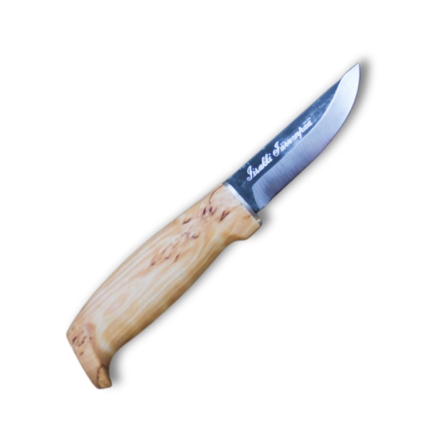 Iisakki Järvenpää Duck Knife – Light med smal, skarp stålklinge og lyst, ergonomisk formet træskaft i traditionelt finsk design.